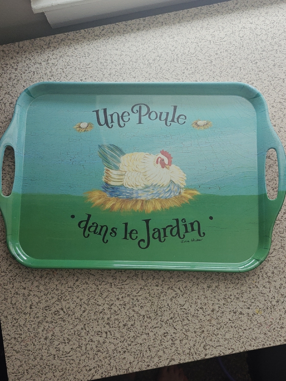 VTG Pimpernel Serving Tray Melamine Une Poule Dans Le Jardin Rustic French Farm